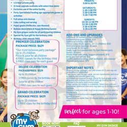 My Gym - Check out our Party Packages!