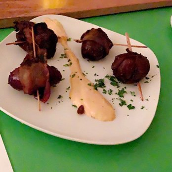 J.T. Prime - The Bacon wrapped Medjool date appetizer filled with blue cheese and served with chipotle aioli are truly amazing! - Cocktail Bars Near Me - Yuma, Arizona J.T. Prime - The Bacon wrapped Medjool date appetizer filled with blue cheese and served with chipotle aioli are truly amazing! - Cocktail Bars Near Me - Yuma, Arizona