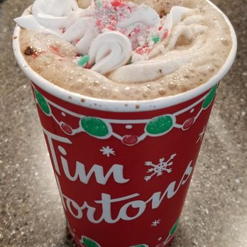 Tim Hortons - Candy Cane Hot Chocolate, medium $2.69 - Coffee & Tea Near Me - Oakville, Ontario