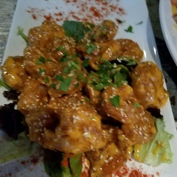 Old Blinking Light - The best fried shrimp covered in a sweet and spicy chili sauce! - New American Near Me - Highlands Ranch, Colorado