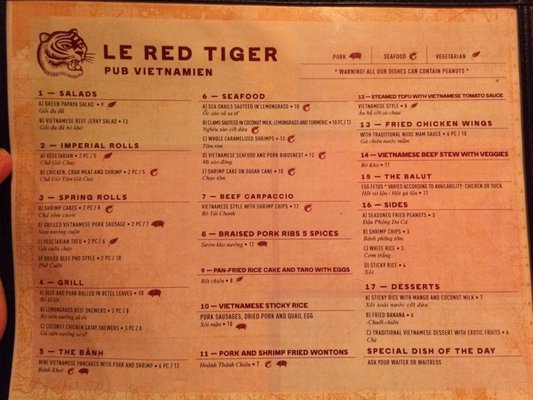 Menu photo 5 Le Red Tiger Montreal, QC