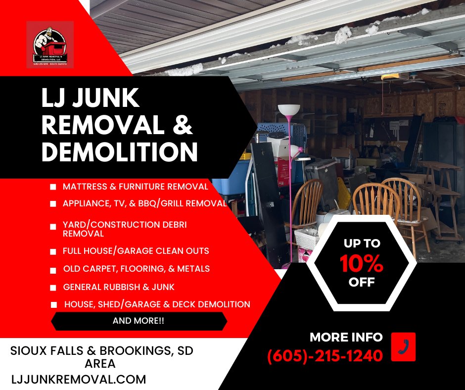 LJ JUNK REMOVAL & DEMOLITION 519 W 22nd St, Sioux Falls, South Dakota Junk Removal & Hauling