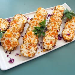 Say Ciao Columbia River Tap Room and Eatery - Dried apricot and goat cheese rolled in toasted pistachio nuts