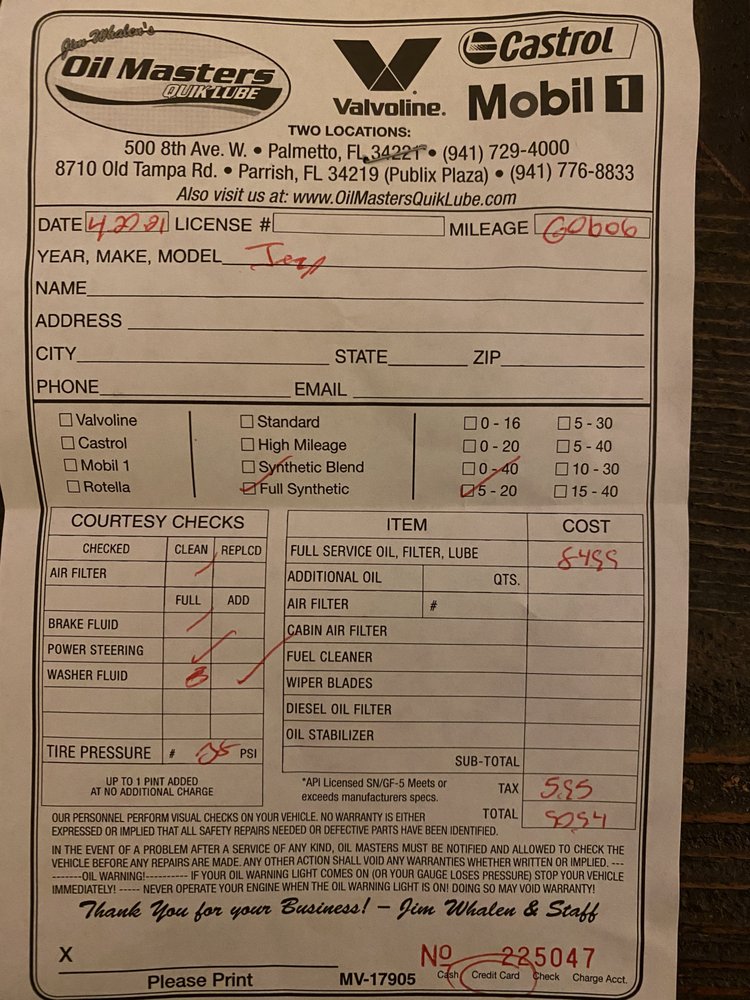 OIL MASTERS QUIK LUBE, INC Updated September 2024 10 Reviews 8710