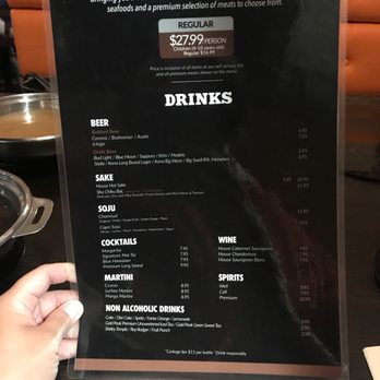 Shabuya - Drink Menu...price is the weekend & Dinner price. - Hot Pot Near Me - Honolulu, Hawaii