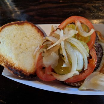 The Hatch Oakland - Burger with grilled onions - Gastropubs Near Me - Oakland, California