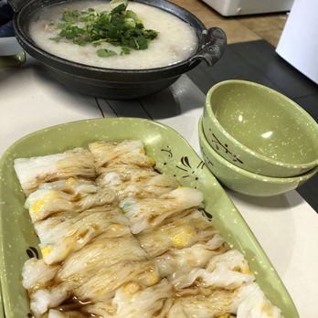 Steam Rice Roll King - Mixed pork congee and sweet corn rice rolls - Chinese Near Me - Portland, Oregon Steam Rice Roll King - Mixed pork congee and sweet corn rice rolls - Chinese Near Me - Portland, Oregon