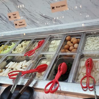 Kim Shabu - Rice cakes and onions and vegetables - Korean Near Me - Houston, Texas