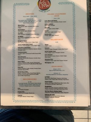 Menu photo 2 Raw Juice Bar Winter Park , FL