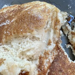 Undercooked pancake!!!! The dough is raw!!! Ugh