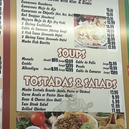 Menu and food
