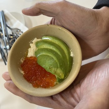 Yang’s Kitchen - So cute and tiny $13 avocado, salmon roe and cold tofu. - Asian Fusion Near Me - Alhambra, California