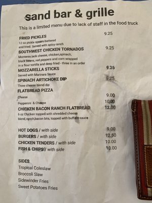 Menu photo 3 Sand Bar & Grille Hiawassee, GA