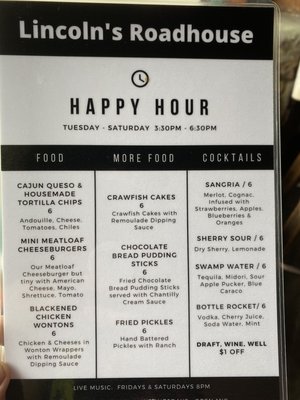 Menu photo 1 Lincoln's Roadhouse Denver, CO