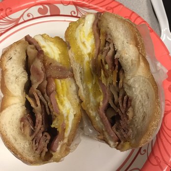 Bagel Lovers of Patchogue - They finally did over easy right but look at the fatty undercooked bacon! So nasty! - Bagels Near Me - Patchogue, New York