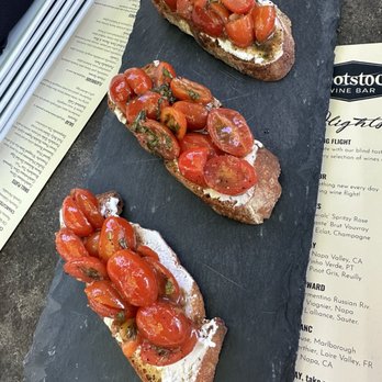 Rootstock Wine Bar - Tomato & Goat Cheese Bruschetta Crostinis - Wine Bars Near Me - Mountain View, California