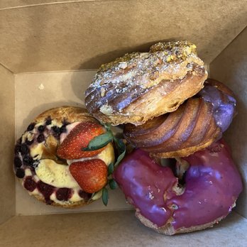 Vio Handcrafted Pastries - Pistachio, ube taro cream, blueberry, and fruit cheesecake donuts - Donuts Near Me - Vacaville, California Vio Handcrafted Pastries - Pistachio, ube taro cream, blueberry, and fruit cheesecake donuts - Donuts Near Me - Vacaville, California