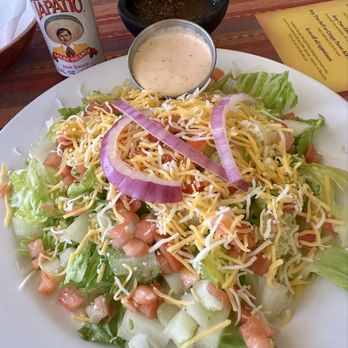 Los Chaparros Mexican Restaurant - Side salad with Chipotle Ranch dressing - Tex-Mex Near Me - Honolulu, Hawaii
