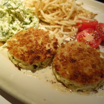 Gulfstream - jumbo lump crab cakes Pommery mustard sauce and coleslaw - New American Near Me - Newport Beach, California Gulfstream - jumbo lump crab cakes Pommery mustard sauce and coleslaw - New American Near Me - Newport Beach, California