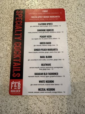 Menu photo 2 Avanti Food & Beverage Boulder, CO