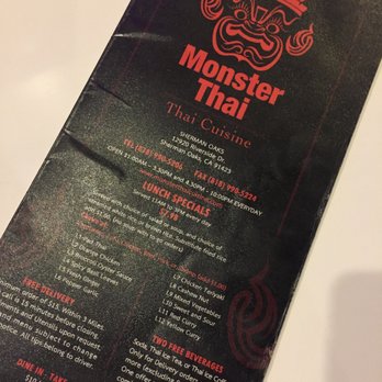 Monster Thai - Love the menu design - Thai Near Me - Sherman Oaks, California Monster Thai - Love the menu design - Thai Near Me - Sherman Oaks, California