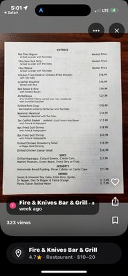 Menu photo 1 Fire And Knives Bar And Grill Linden, TX Menu photo 1 Fire And Knives Bar And Grill Linden, TX
