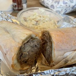 Cheesesteak and potato salad Cheesesteak and potato salad