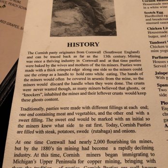 Cornish Pasty - I didn't know the history of the Cornish Pasty.  Interesting! - British Near Me - Tempe, Arizona