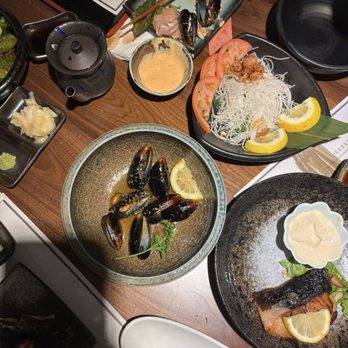 Noma - Mussels, baby octopus tempura, baked miso cod - all delicious - Sushi Bars Near Me - Santa Monica, California Noma - Mussels, baby octopus tempura, baked miso cod - all delicious - Sushi Bars Near Me - Santa Monica, California