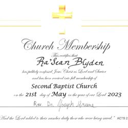 Second Baptist Church - Church membership