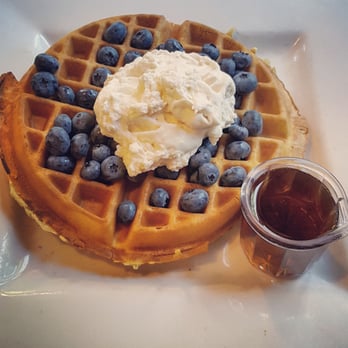 Howard Station Cafe - Behold the magical Belgian Waffle with fresh blueberries and whipped cream. - Juice Bars & Smoothies Near Me - Occidental, California