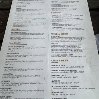 Hard Truth Distilling - Another menu shot. There's something for everyone here for sure. - Distilleries Near Me - Nashville, Indiana Hard Truth Distilling - Another menu shot. There's something for everyone here for sure. - Distilleries Near Me - Nashville, Indiana
