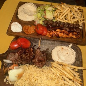 Kababji Grill - Lamb Chops, rice, tawook and kafta skewer. Fries - Mediterranean Near Me - Anaheim, California Kababji Grill - Lamb Chops, rice, tawook and kafta skewer. Fries - Mediterranean Near Me - Anaheim, California