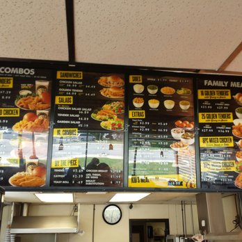Golden Chick - Menu board as of 4/15/2018. - Fast Food Near Me - Round Rock, Texas