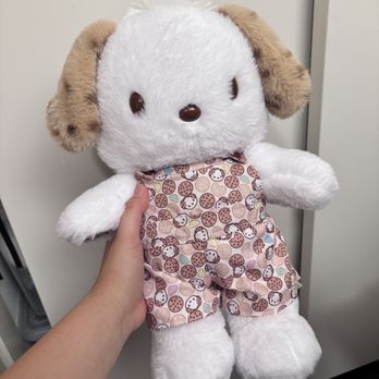 Build-A-Bear Workshop - Chocolate Chip Pochacco with his outfit on - Toy Stores Near Me - Mission Viejo, California Build-A-Bear Workshop - Chocolate Chip Pochacco with his outfit on - Toy Stores Near Me - Mission Viejo, California