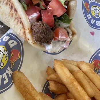 Kebab Daddy - The Lamb Wrap and Fries... just the tips... - Mediterranean Near Me - Montrose, California
