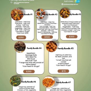 Ruth's Buka - Family bundles - African Near Me - Oakland, California Ruth's Buka - Family bundles - African Near Me - Oakland, California