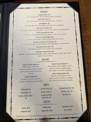 Menu photo 8 Copper and Oak Danville, KY