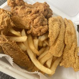 Portions are enough for two people -2 PC Fish / 5 Wings Portions are enough for two people -2 PC Fish / 5 Wings