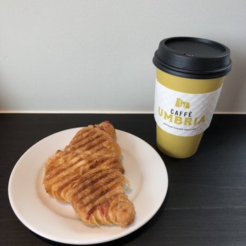 Caffe Umbria - Toasted raspberry croissant and 16 oz latte (16 oz coffee's are only in to-go cups. Biggest mug they have to drink there is 12 oz) - Coffee & Tea Near Me - Seattle, Washington Caffe Umbria - Toasted raspberry croissant and 16 oz latte (16 oz coffee's are only in to-go cups. Biggest mug they have to drink there is 12 oz) - Coffee & Tea Near Me - Seattle, Washington