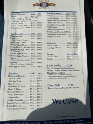 Menu photo 1 Lone Star Kolaches Pflugerville, TX Menu photo 1 Lone Star Kolaches Pflugerville, TX