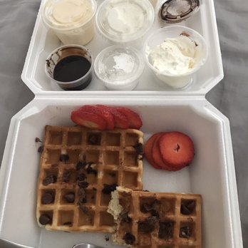 Waffle and Berry - Buttermilk chocolate chip waffle - Waffles Near Me - Honolulu, Hawaii