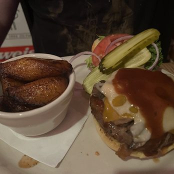 Vortex Bar & Grill - Alpine Burger with Plantains - American Near Me - Atlanta, Georgia Vortex Bar & Grill - Alpine Burger with Plantains - American Near Me - Atlanta, Georgia