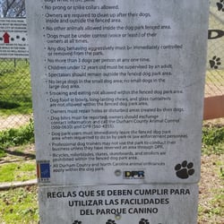 Downtown Durham Dog Park - Park rules