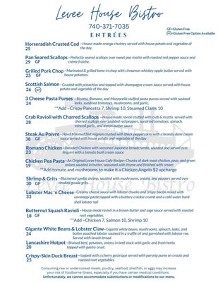 Menu photo 2 Levee House Bistro Marietta, OH