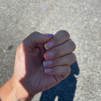 Des Moines Nails - Pastel rainbow shellac manicure, lasted 2 weeks and was still beautiful! - Nail Salons Near Me - Des Moines, Washington Des Moines Nails - Pastel rainbow shellac manicure, lasted 2 weeks and was still beautiful! - Nail Salons Near Me - Des Moines, Washington