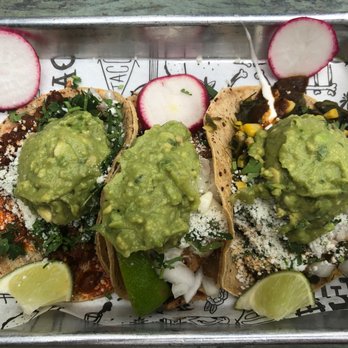 Tacoria - left to right: Beyond Tacorizo (yum), Pollo Asada (could've been juicier), Rajas (yum for the poblano/veggie/corn lovers) - Tex-Mex Near Me - New Brunswick, New Jersey Tacoria - left to right: Beyond Tacorizo (yum), Pollo Asada (could've been juicier), Rajas (yum for the poblano/veggie/corn lovers) - Tex-Mex Near Me - New Brunswick, New Jersey