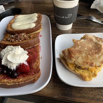 Grace - Partially eaten breakfast sandwich - Wine Bars Near Me - Yorkville, Illinois