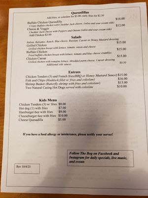 Menu photo 1 The Bog Tavern Cambridge, NY Menu photo 1 The Bog Tavern Cambridge, NY