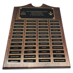 Classic Engraving - Scallop walnut memorial perpetual plaque
